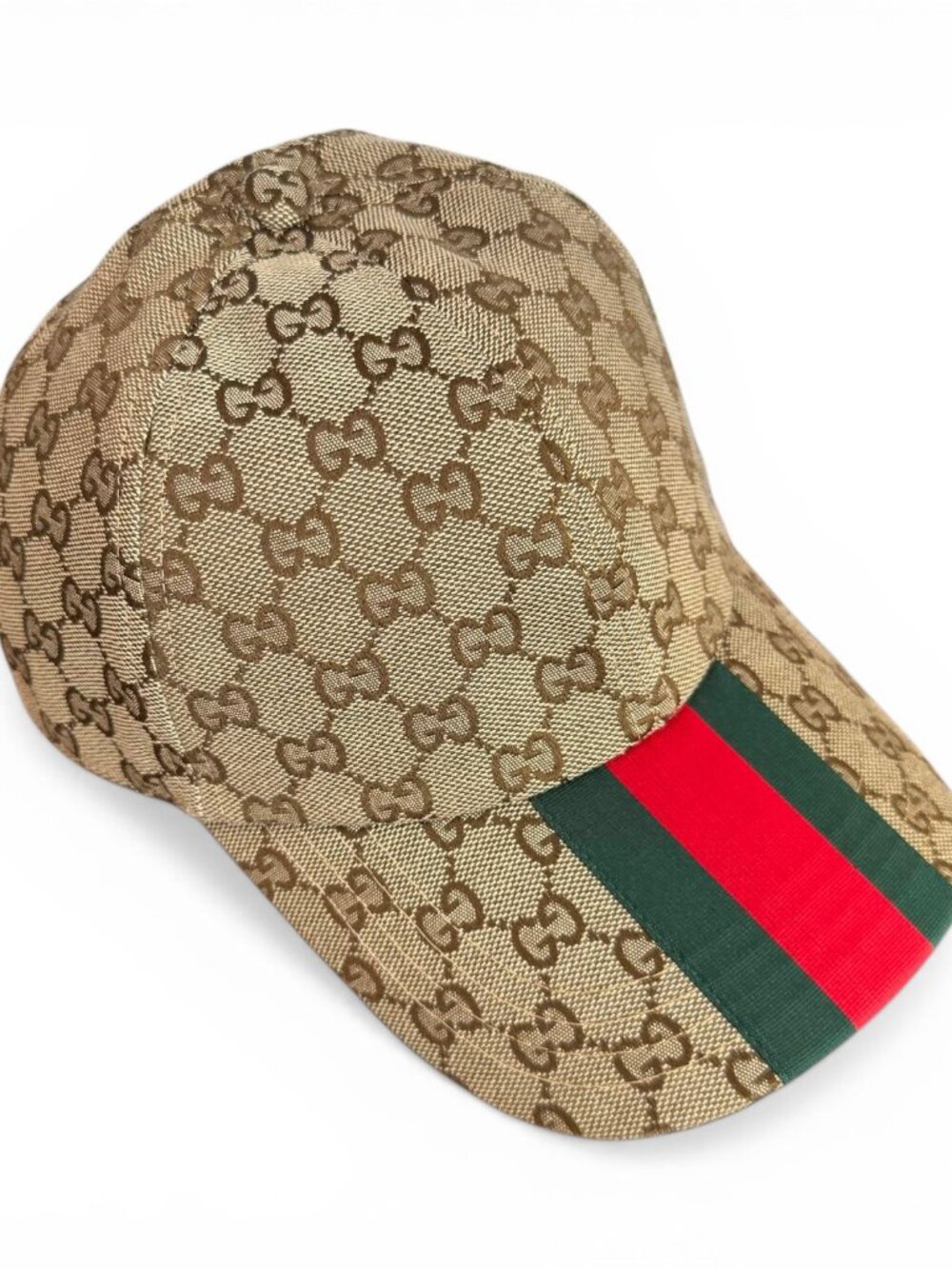 Gucci Original GG Canvas Baseball Hat With Web - Beige/Brown